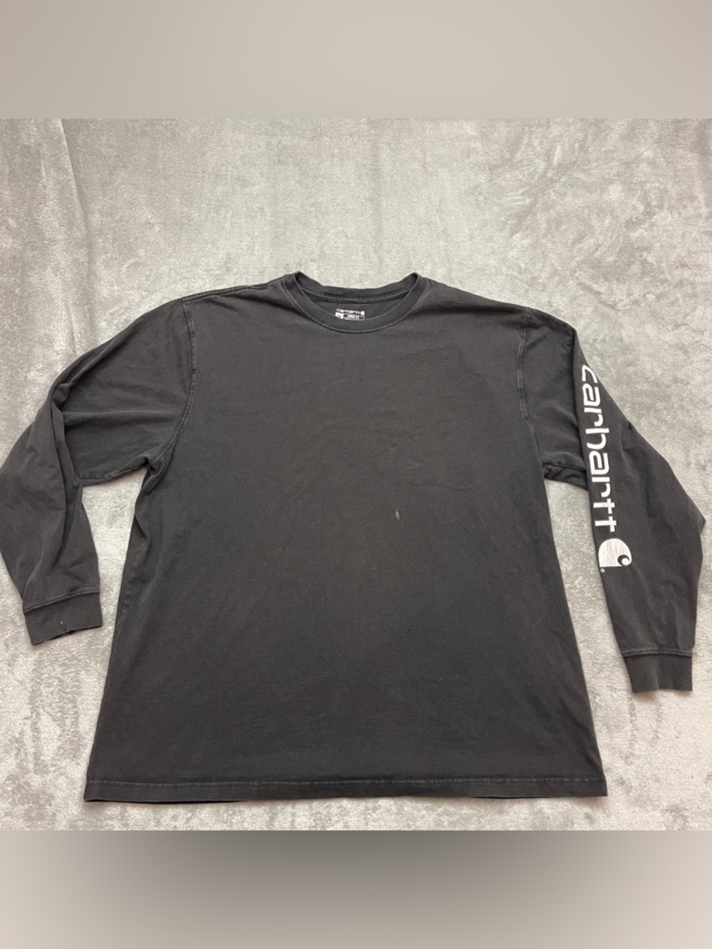CARHARTT Men’s Black Long Sleeve T-shirt Size 2XL Original Fit Logo Sleeve